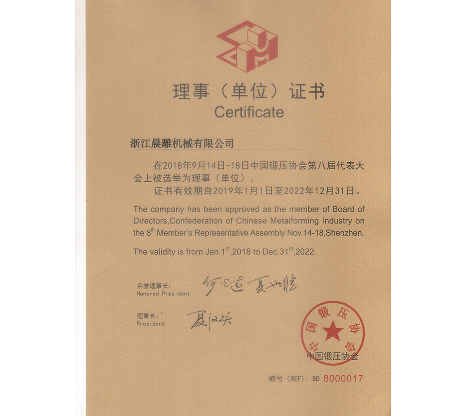 director (unit) certificate 001